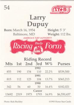 1993 Jockey Star #54 Larry Dupuy Back